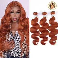 12A 180% Density 13 x 4 Or 13 x 6 Ginger Color Lace Frontal Human Hair Wigs with Baby Hair Pre Plucked