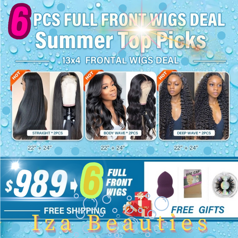 6 Piece Full Frontal Wig Deals