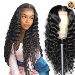 13 X 6 Front Lace 12A Loose Deep Wave 1B Human Hair Wig w/ Baby Hair