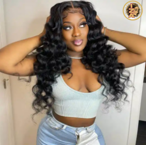 13 X 6 Front Lace 12A Loose Deep Wave 1B Human Hair Wig w/ Baby Hair