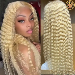 12A 180% Density 13 x 6 Blonde Lace Frontal Human Hair Wigs with Baby Hair Pre Plucked