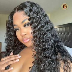 13 X 6 Front Lace 12A Deep Wave 1B Human Hair Wig w/ Baby Hair