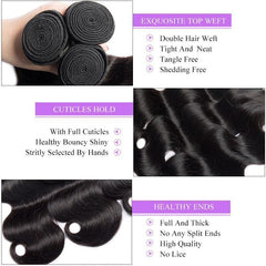 12A BODY WAVE 1B Human Hair Bundles