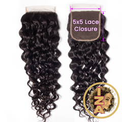 12A HD WATER WAVE Lace Human Hair Closure / Frontal